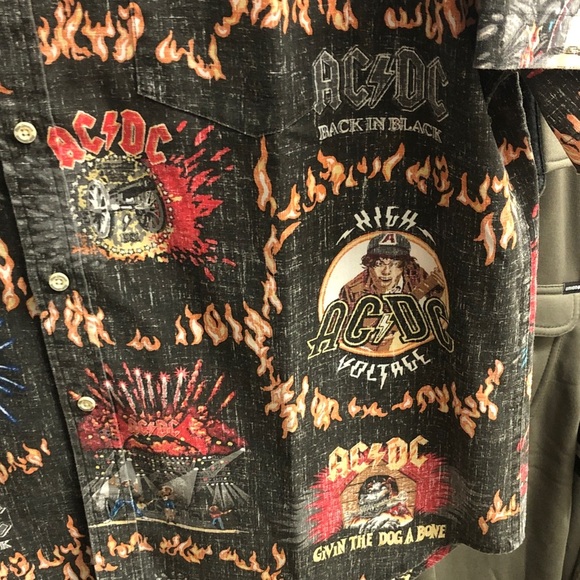 Reyn Spooner AC/DC Black and Red Casual Button Down Shirt - Picture 5 of 5